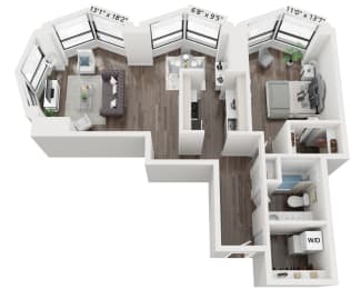 1 bed, 1 bath, 830 sqft, $2,655