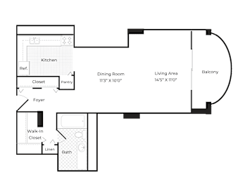 Studio, 1 bath, 518 sqft, $1,875