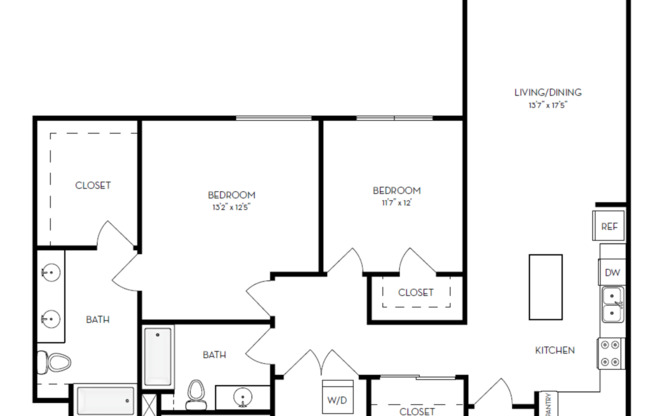 2 beds, 2 baths, 1,267 sqft, $5,137