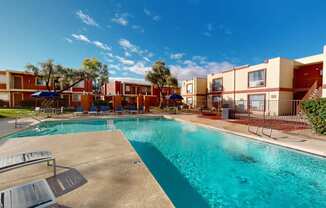 the swimming pool at our apartments