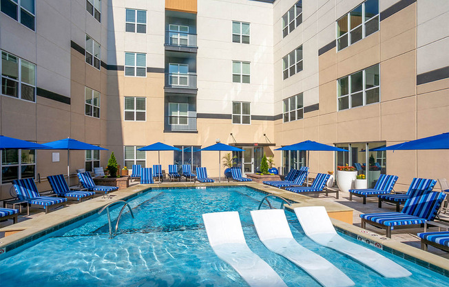 Pool With Sundecks at Aster Apartments, Beachwood, Ohio