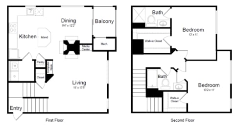 2 beds, 2 baths, 1,316 sqft, $2,498