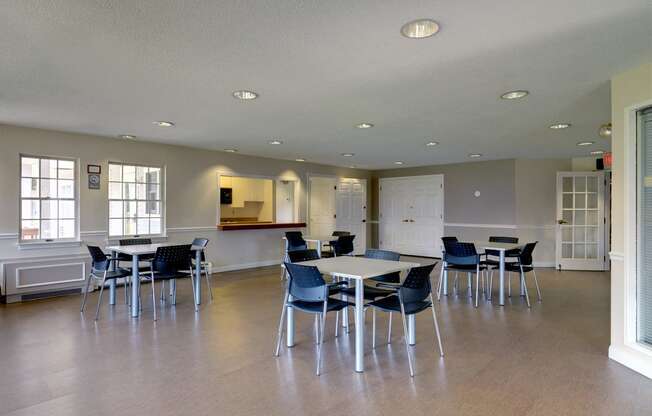 Community Clubroom with kitchen at Pondside at Littleton Apartments