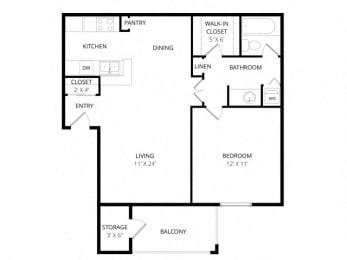 1 bed, 1 bath, 664 sqft, $1,080