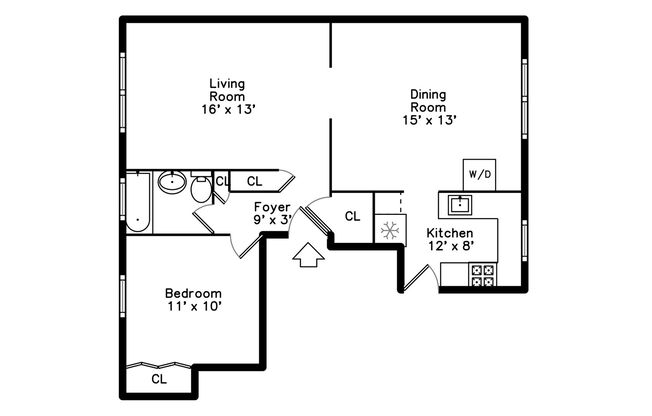 1 bed, 1 bath, 821 sqft, $1,495, Unit 612-2N