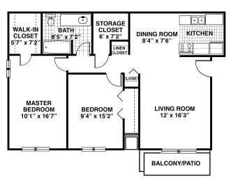 2 beds, 1 bath, 861 sqft, $1,308