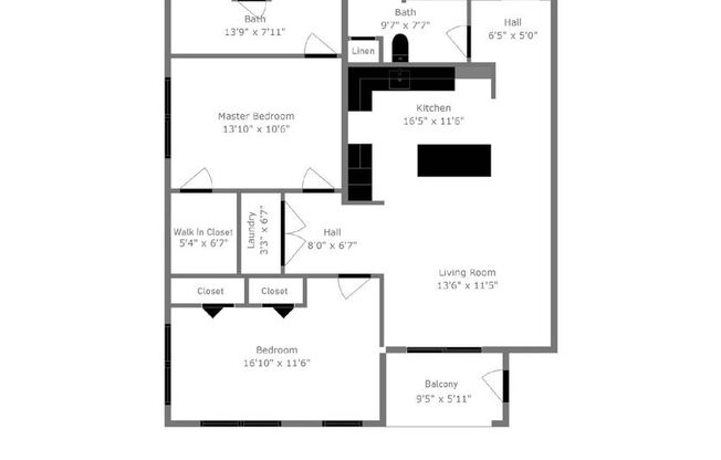 2 beds, 2 baths, 1,089 sqft, $2,300, Unit 111