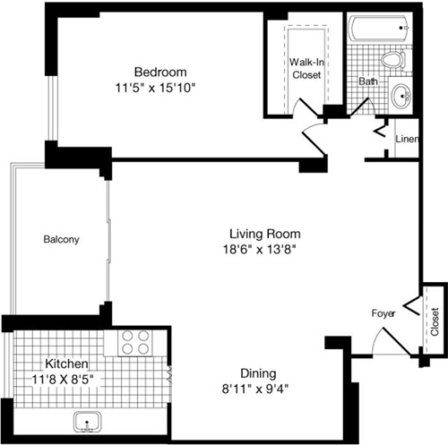 1 bed, 1 bath, 910 sqft, $2,428