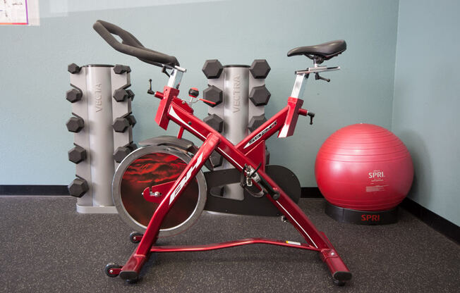 Riverwood Apartments Fitness Center Stationary Bike & Free Weights