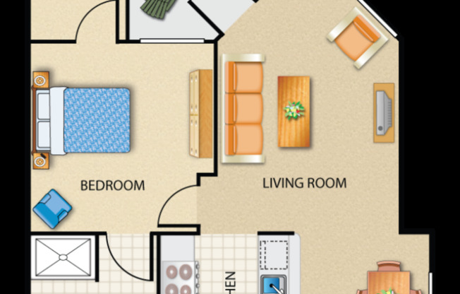 1 bed, 1 bath, 640 sqft, $1,480