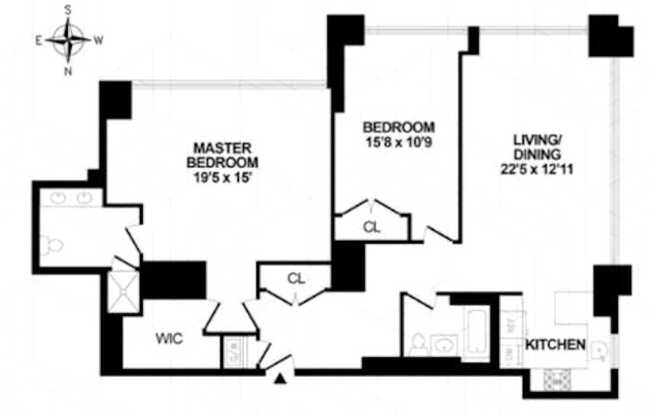 2 beds, 2 baths, 1,350 sqft, $12,000, Unit 42B