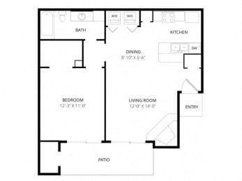 1 bed, 1 bath, 621 sqft, $1,015