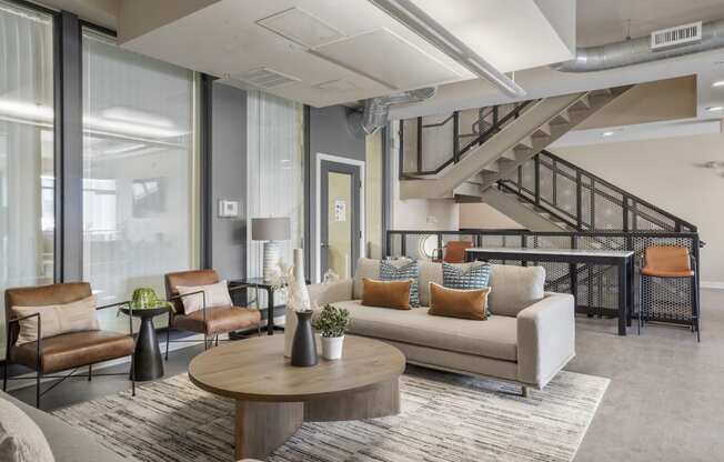 Our Apartment Building Interior Lobby at Sleek Lofts Apartments in Denver, Colorado