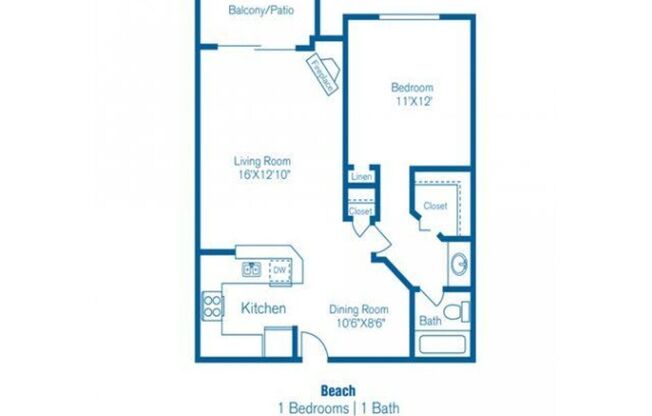 1 bed, 1 bath, 660 sqft, $2,207