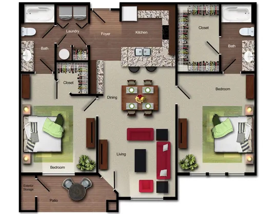 2 beds, 2 baths, 1,094 sqft, $1,939