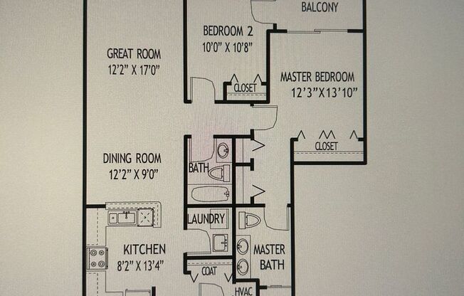 2 beds, 2 baths, 1,328 sqft, $2,400, Unit 316