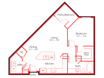 1 bed, 1 bath, 772 sqft, $1,945