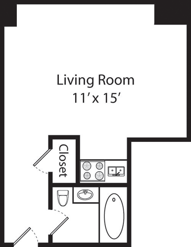 Studio, 1 bath, 320 sqft, $3,268, Unit 06M