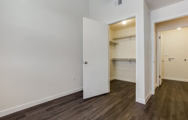 Closet View at Aviator at Brooks Apartments, Clear Property Management, San Antonio, TX, 78235