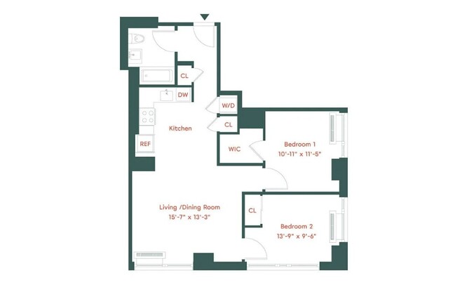 2 beds, 1 bath, $5,685, Unit 23M