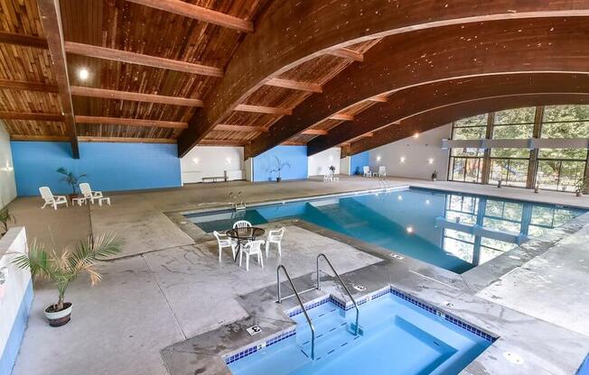 indoor swimming pool at apartment complex