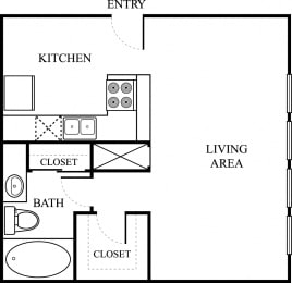 1 bed, 1 bath, 475 sqft, $914