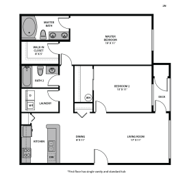 2 beds, 2 baths, 1,179 sqft, $1,750