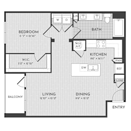 1 bed, 1 bath, 862 sqft, $1,271