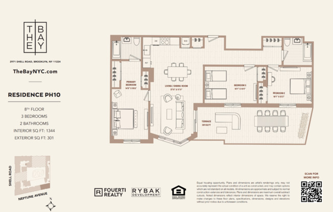 3 beds, 2 baths, $5,550, Unit PH. 10