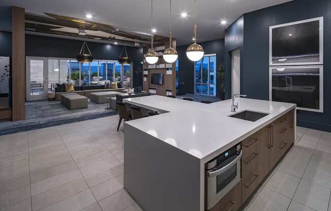 Kitchen in Resident Clubhouse at Parc View Apartments and Townhomes Midvale, UT 84047