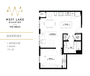 1 bed, 1 bath, 714 sqft, $1,755