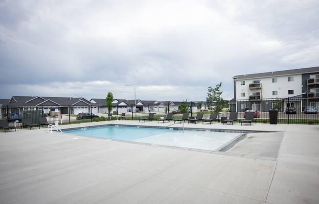 the swimming pool at the apartments for rent