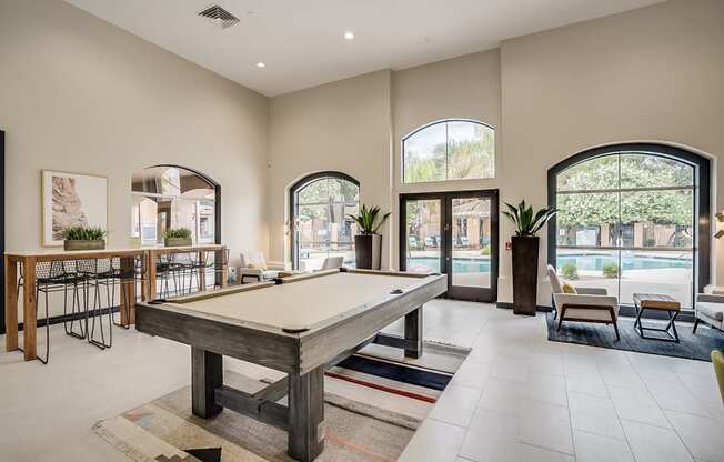 the reserve at bucklin hill clubhouse with pool table