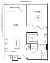 1 bed, 1 bath, 832 sqft, $1,889