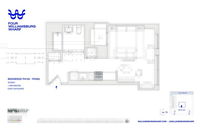 Studio, 1 bath, $3,840, Unit PH105