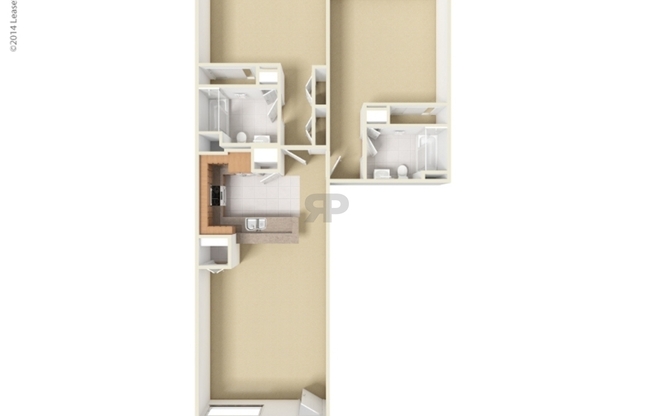 2 beds, 2 baths, 1,079 sqft, $1,263