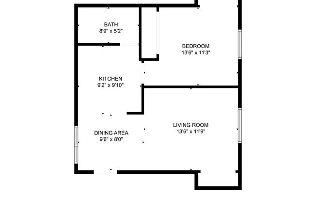 1 bed, 1 bath, $475, Unit 2