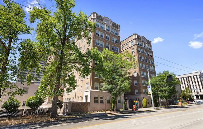 a view of the property building from the street at Malloy Apartment Homes, Seattle, WA