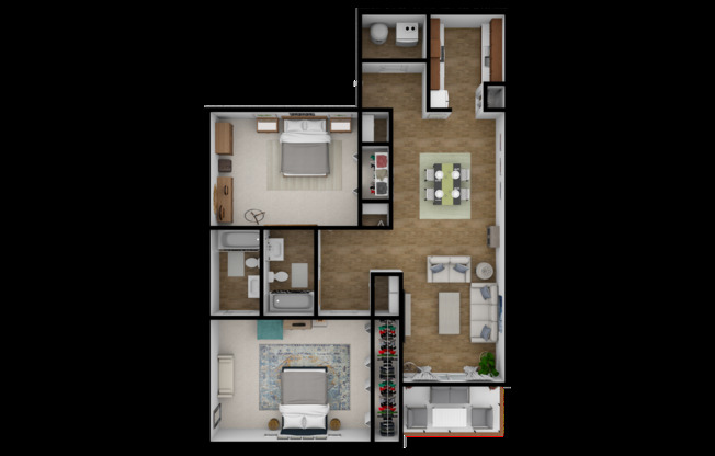 2 beds, 2 baths, 1,050 sqft, $1,159, Unit C01