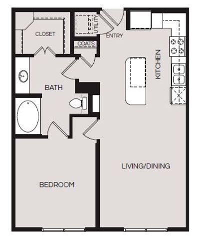 1 bed, 1 bath, 754 sqft, $1,604