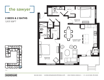 2 beds, 2 baths, 1,203 sqft, $2,900
