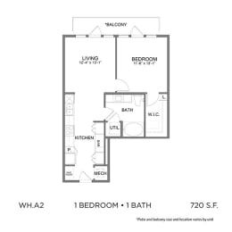 1 bed, 1 bath, 720 sqft, $1,751