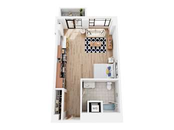 Studio, 1 bath, 660 sqft, $1,721