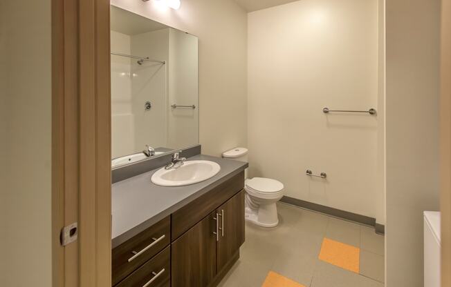 boxcar one bedroom bathroom