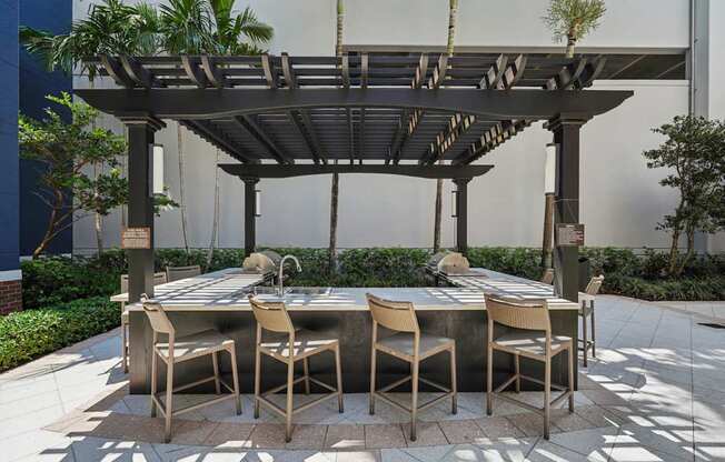 Outdoor Grilling Space at One Plantation Apartments in Plantation, FL 33324