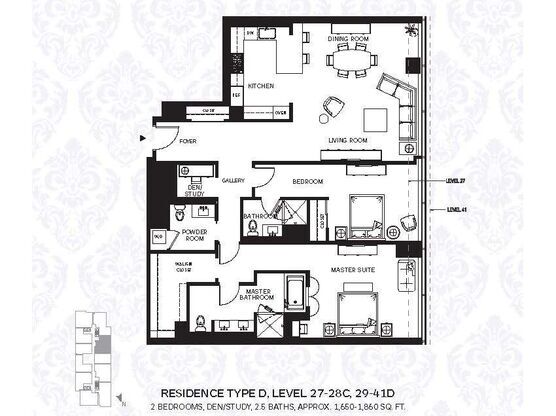 2 beds, 3 baths, 1,800 sqft, $6,750, Unit 32D