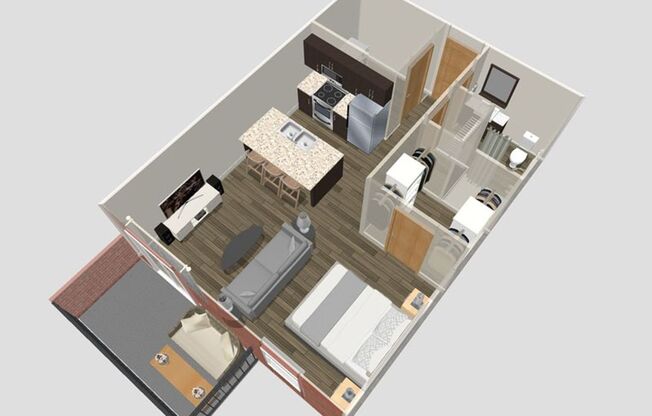 Studio, 1 bath, 563 sqft, $1,535, Unit 104-304