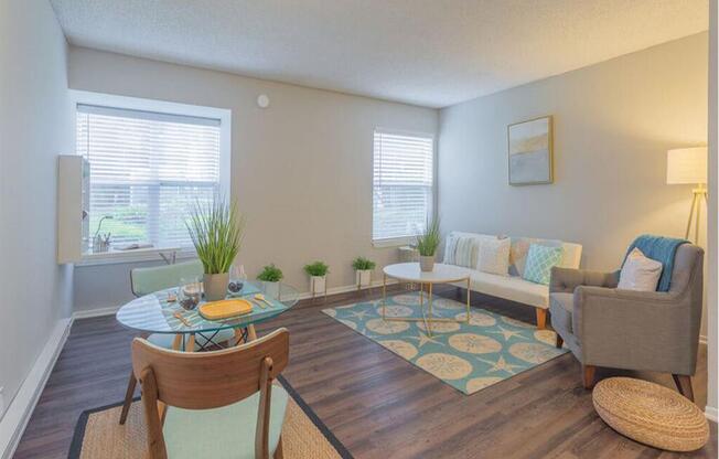 a living room with a couch and a table  at Skyline Heights LLC, Daly City, California