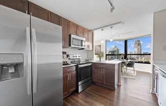 Stainless-Steel Kitchen Appliances at North Harbor Tower in Chicago, IL