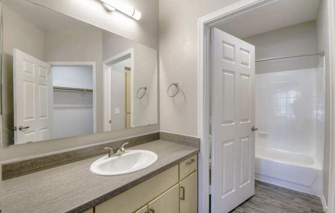 Renovated Bathrooms With Quartz Counters at Sweetwater At Metro North, Phoenix, AZ